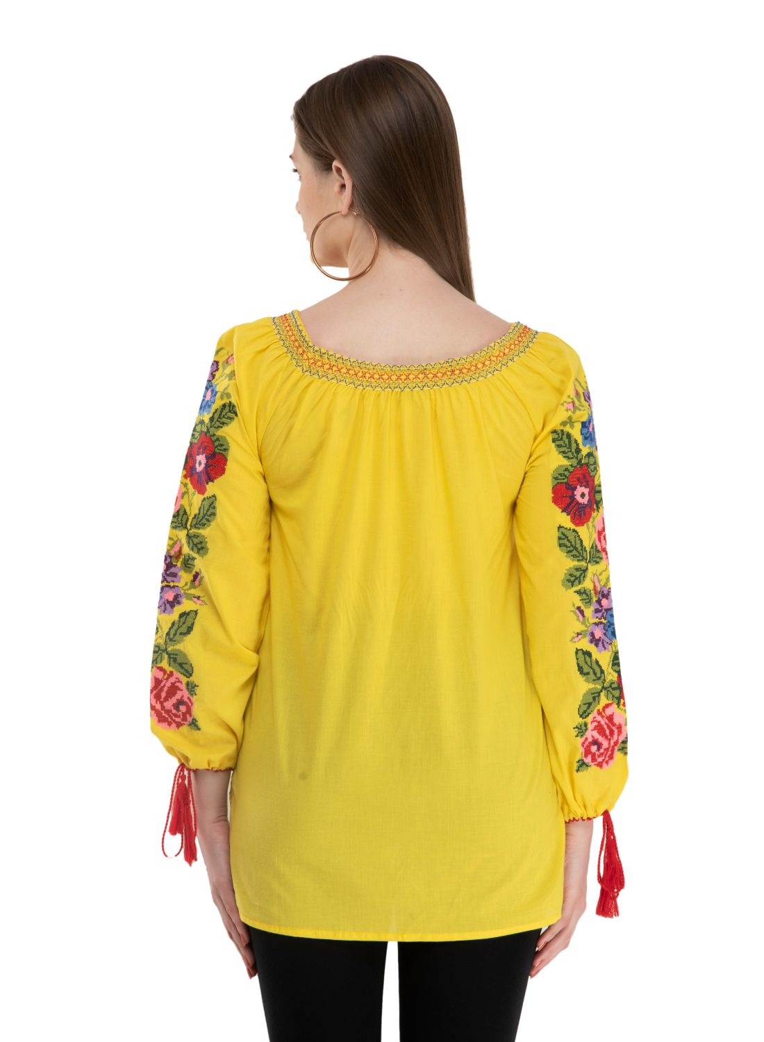 Casual Regular Sleeves Embroidered Women Multicolor Top