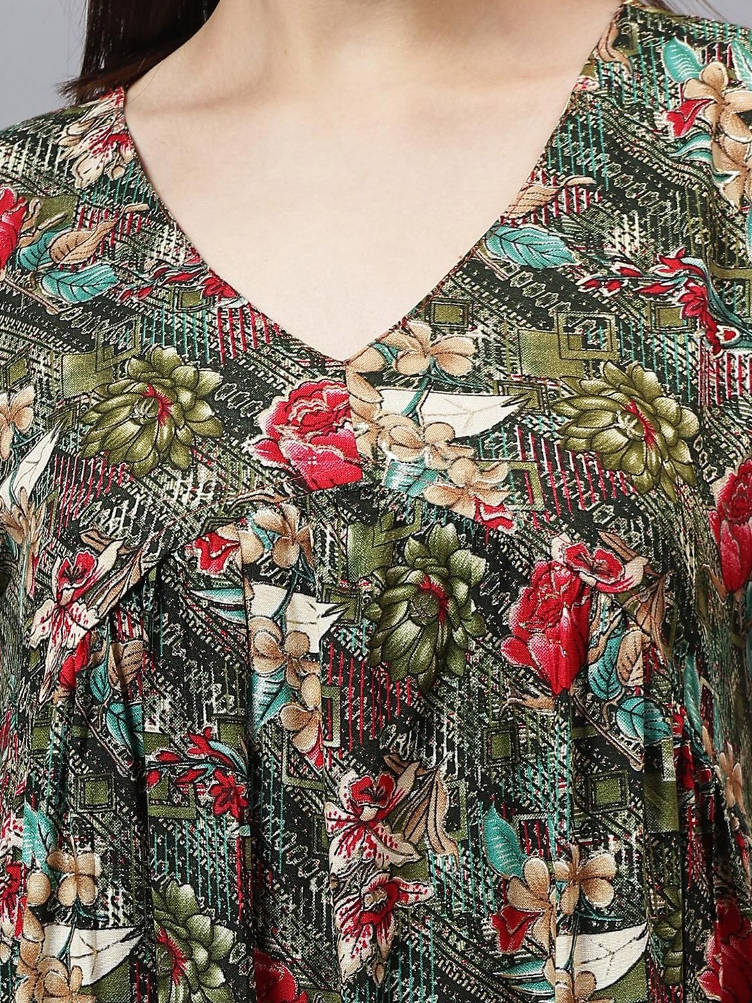 Women Floral Printed Empire Dress