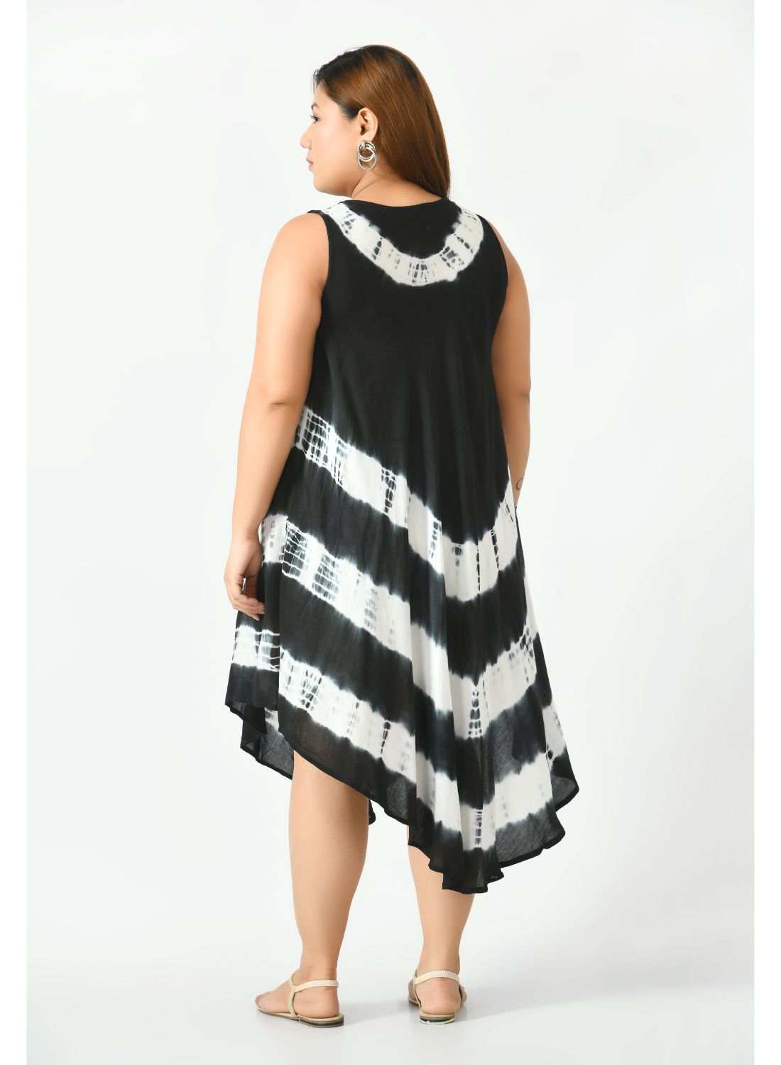 Black Tie and Dye Midi Dress Plus Size
