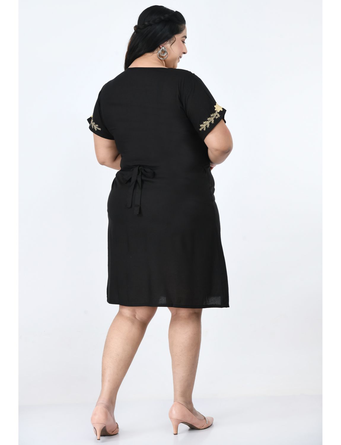 Floral Embroidered A-Line Dress Plus Size