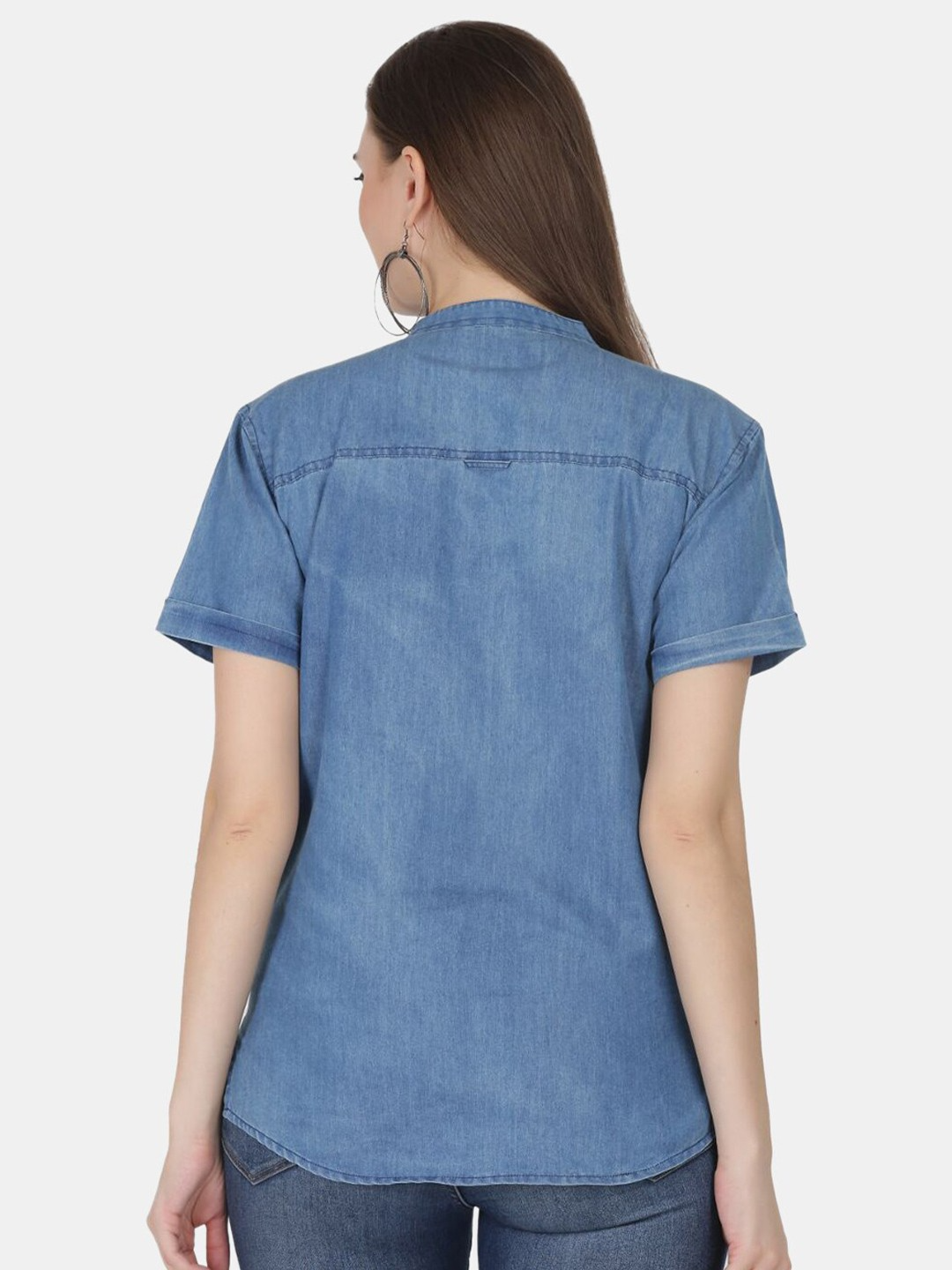 Mandarin Collar Shirt Top