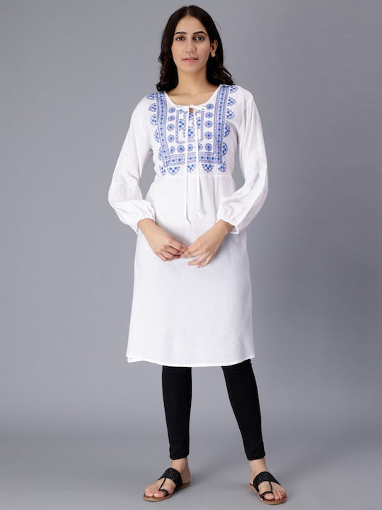 Ethnic Motifs Embroidered A Line Kurta
