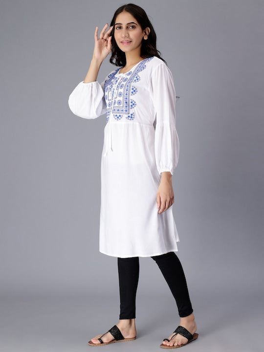 Ethnic Motifs Embroidered A Line Kurta