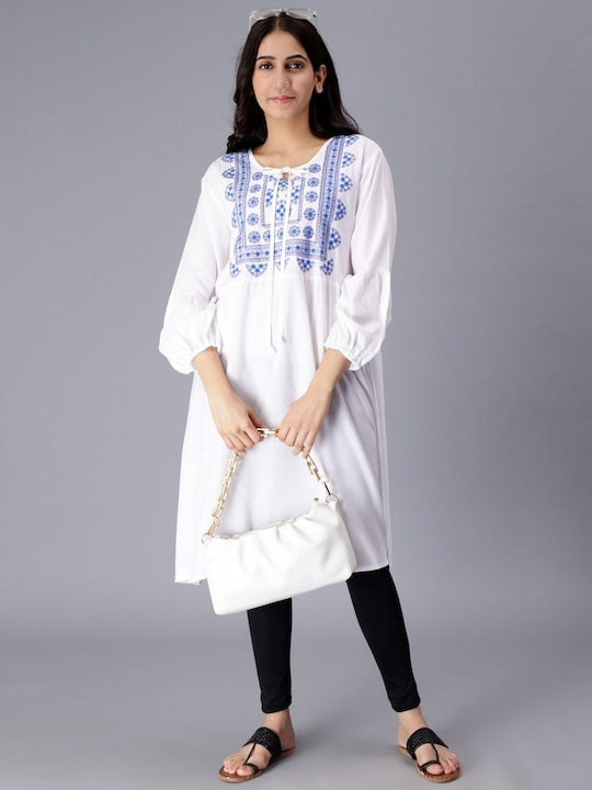 Ethnic Motifs Embroidered A Line Kurta