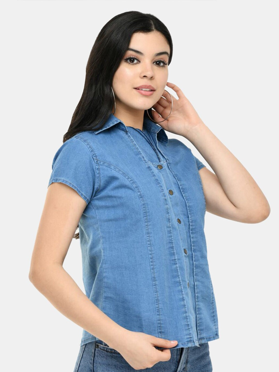 Denim Shirt Style Top