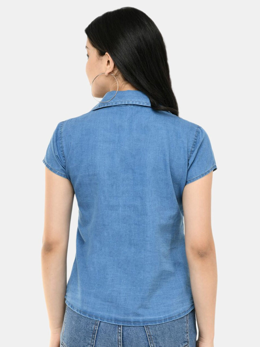Denim Shirt Style Top