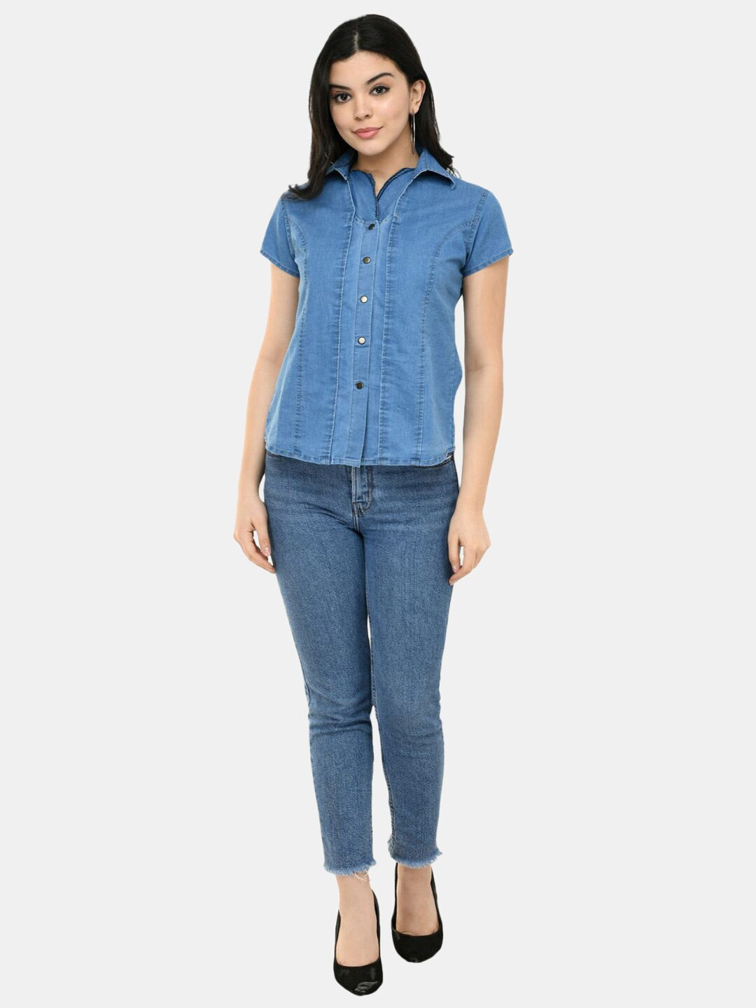 Denim Shirt Style Top