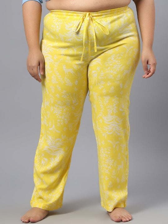 Plus Size Floral Printed Night Track-Suit