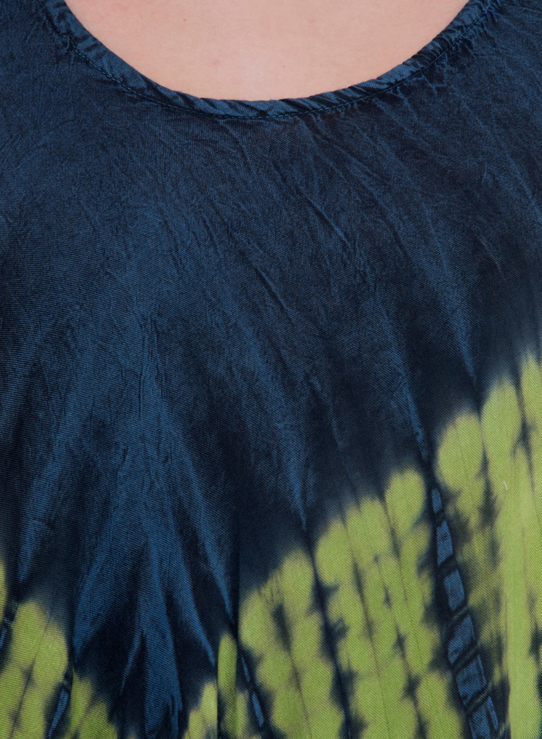 Women Dress Blue Aline Rayon Sleeveless Ombre Dye Asymmetric