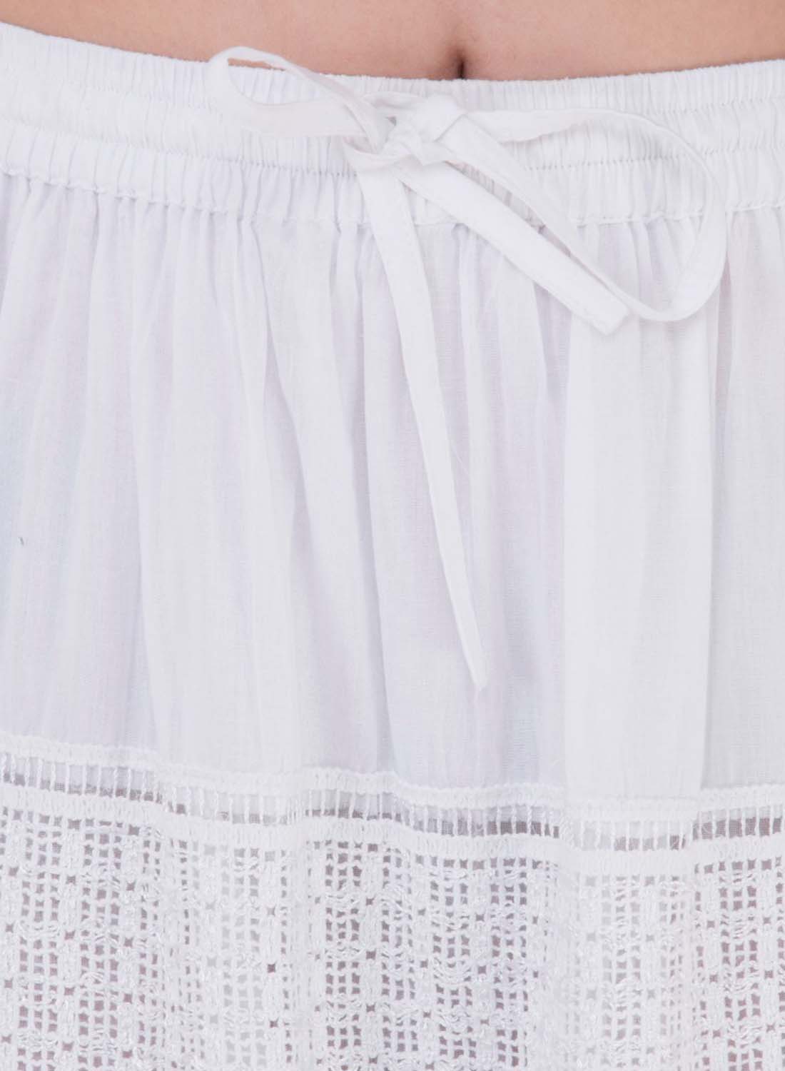 Women Skirt White Regular Fit And Flare