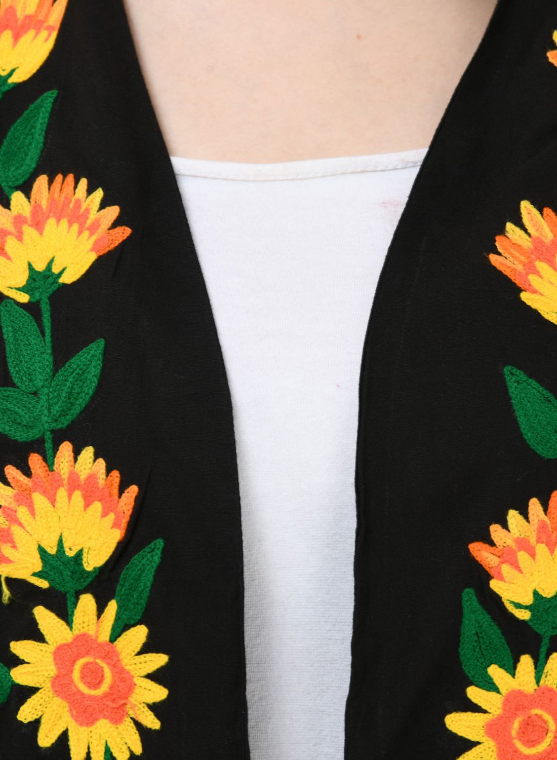 Women Vest Sleeveless Embroidery Work