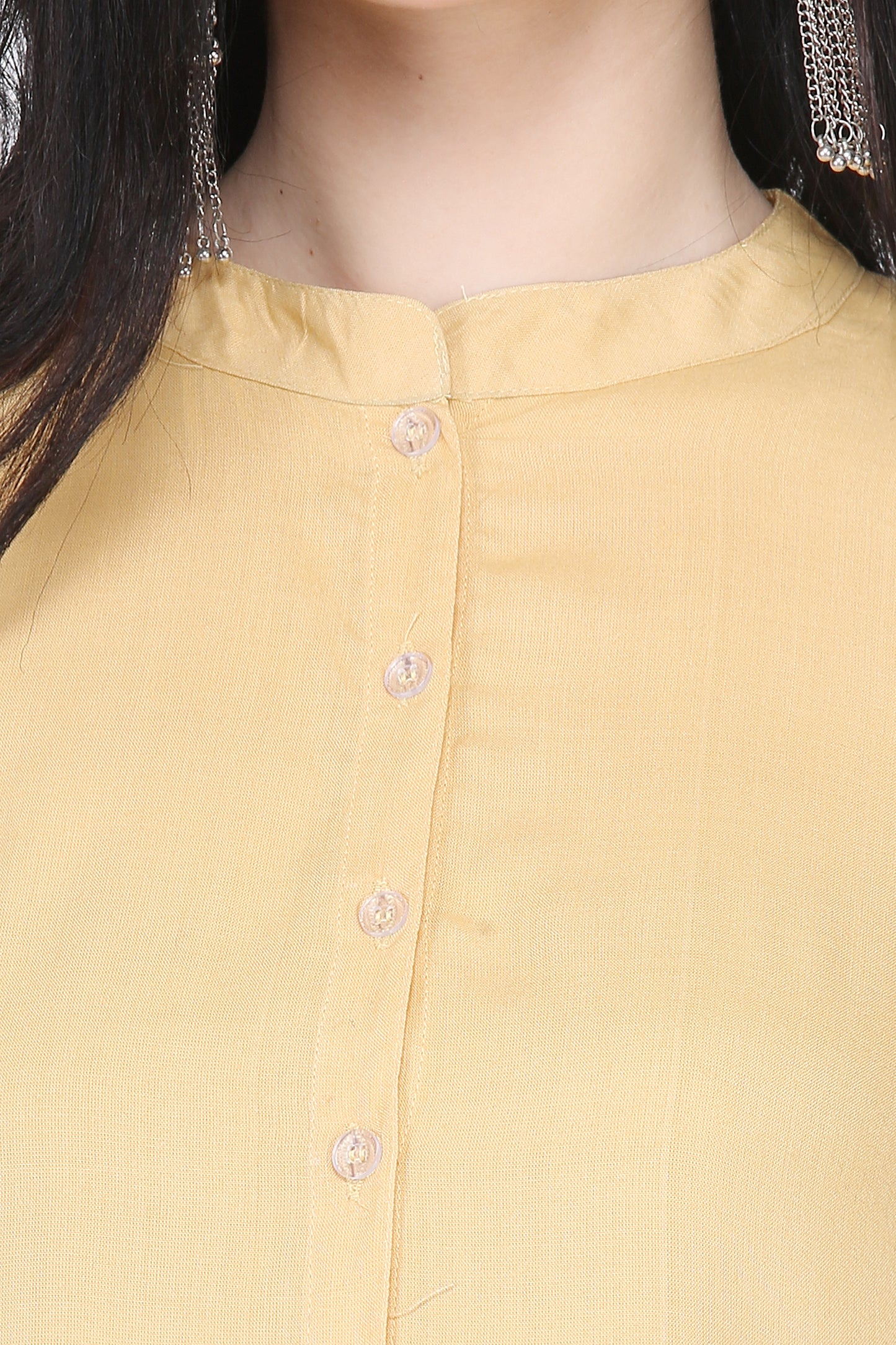 Women Top Musturd Casual Regular Fit and Flare 3/4 Sleeve