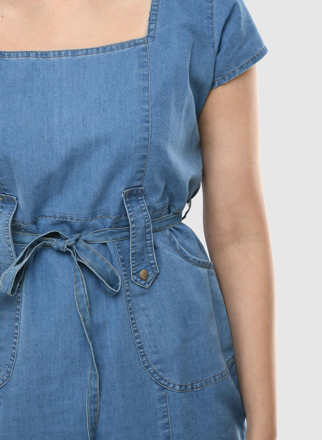 Women Dress Solid Denim Regular Fit