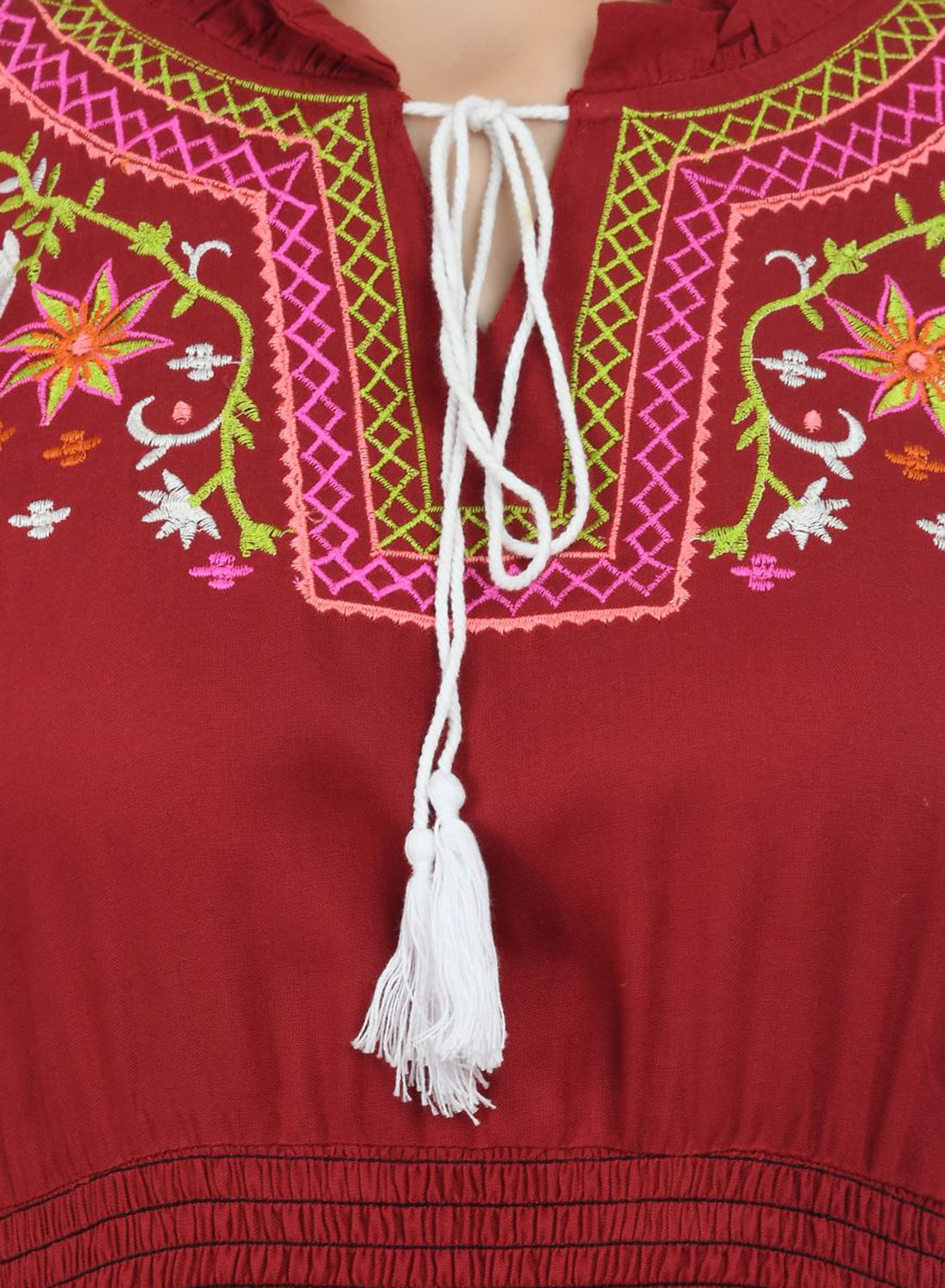 Women Dress Maroon Fit and Flare