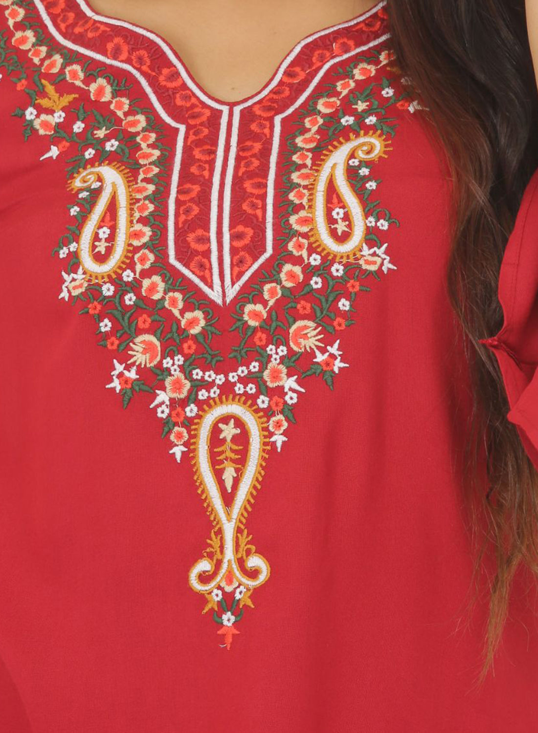 Women Top Maroon Casual Regular Fit Bell Sleeve