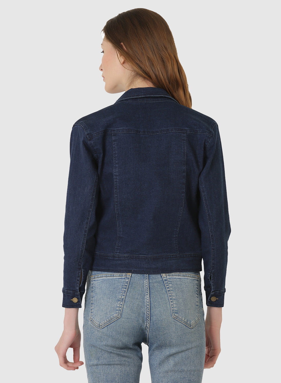 Women Denim Jacket Full Sleeve Solid