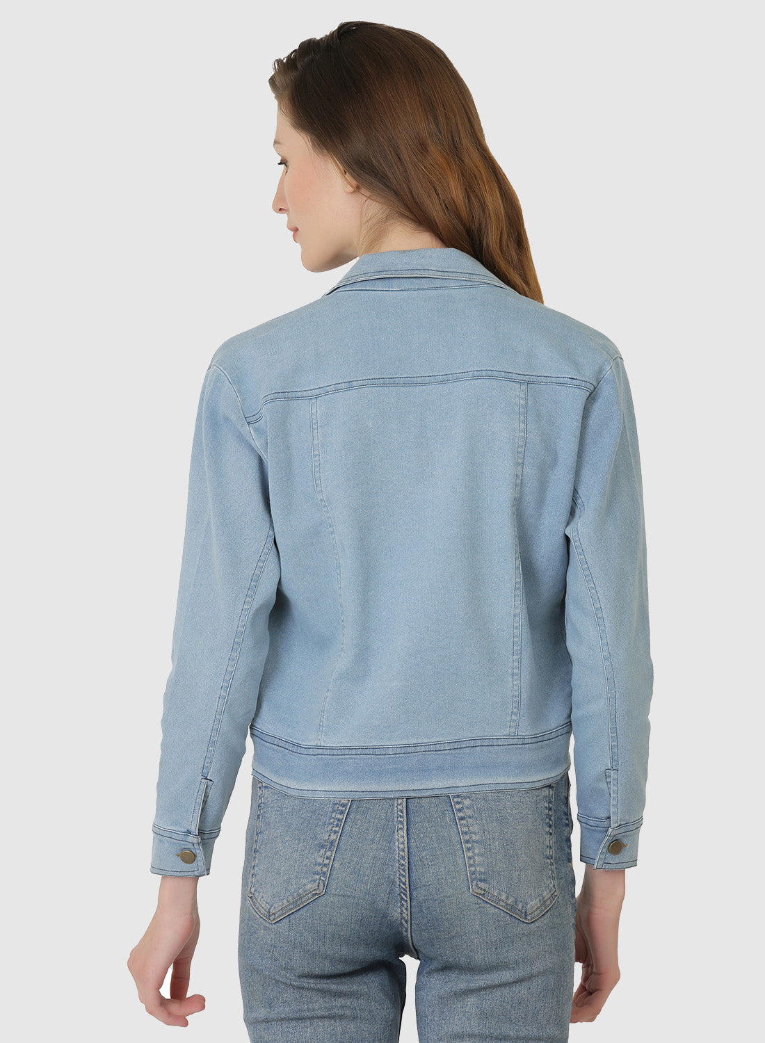 Women Denim Jacket Full Sleeve Solid