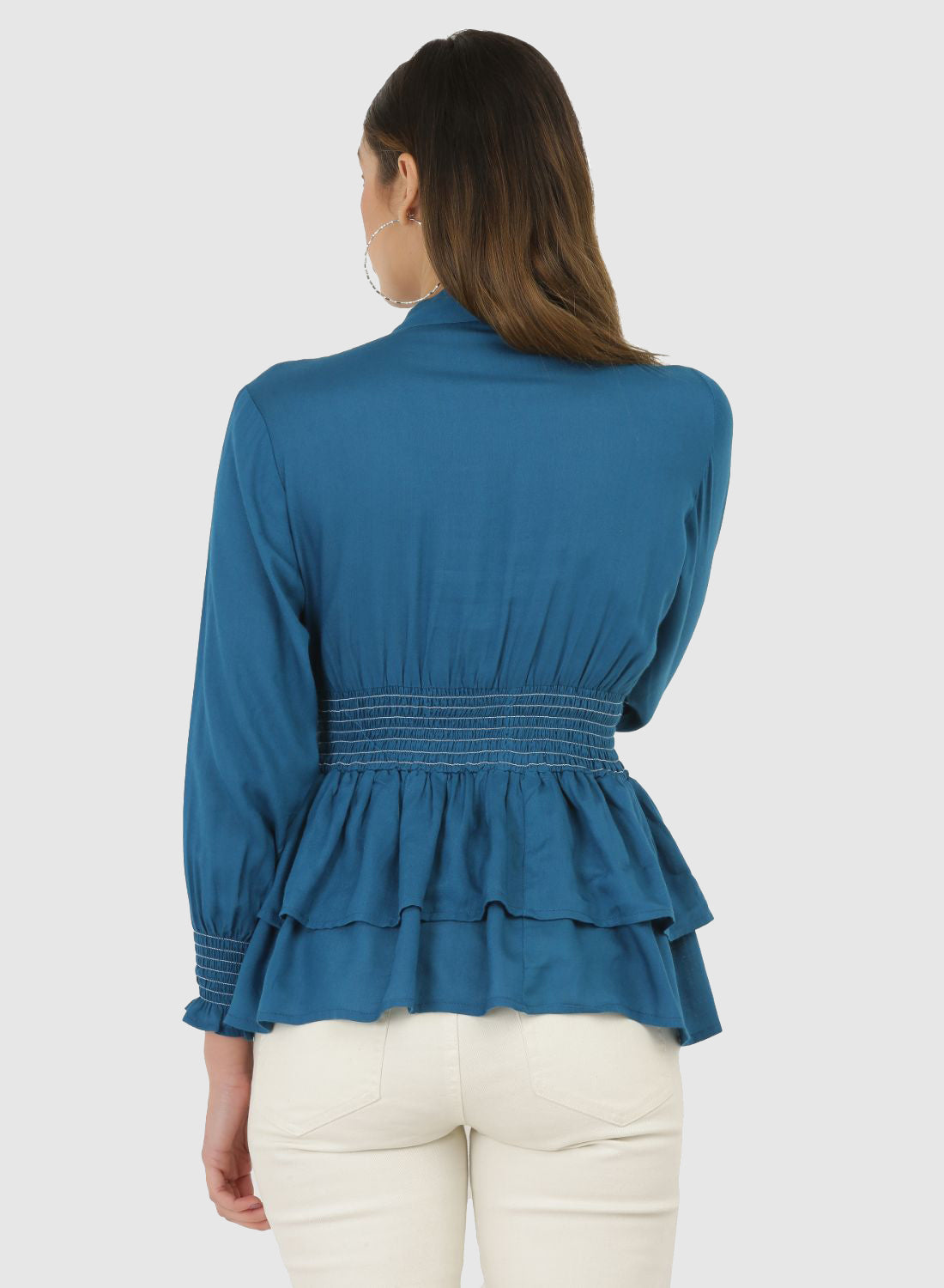 Women Top Blue Regular Fit and Flare
