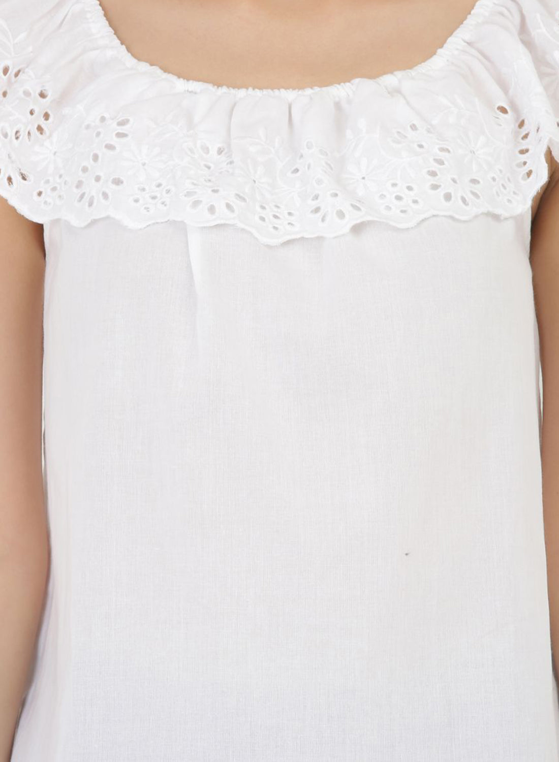 Women Top White Sleeve Butter Fly