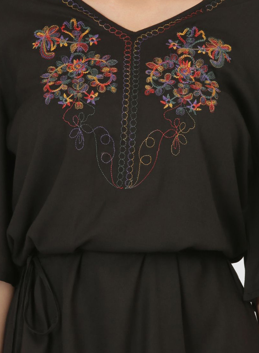 Women Dress Black Bell Sleeve