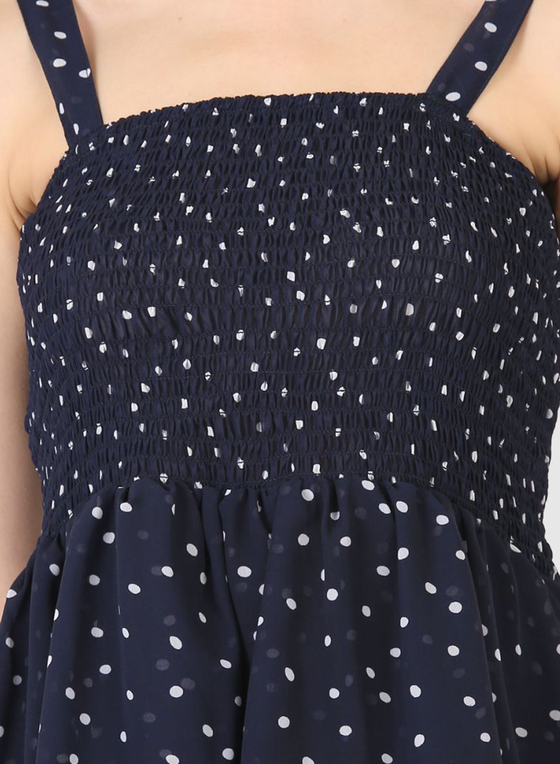 Women Dress Blue Polka Dot Print