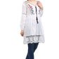 Casual Regular Sleeves Embroidered Women White Top