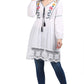 Casual Regular Sleeves Embroidered Women White Top