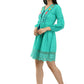 Casual Embroidered Women Green Top