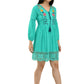 Casual Embroidered Women Green Top