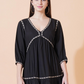 Women Embroidered Longline V-Neck Top