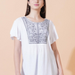 Women Embroidered Flared Sleeve A-line Top