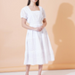 Women Self Design Cotton Fit and Flare Midi Dress