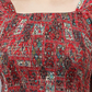 Girl's Tribal Printed Smoked Puff Sleeve Fit & Flare Midi Dress