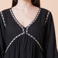 Women Embroidered Longline V-Neck Top
