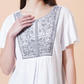 Women Embroidered Flared Sleeve A-line Top