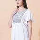 Women Embroidered Flared Sleeve A-line Top