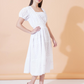 Women Self Design Cotton Fit and Flare Midi Dress