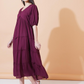 Women Round Neck A-Line Midi Dress