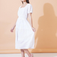 Women Self Design Cotton Fit and Flare Midi Dress
