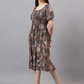 Women Floral Printed Fit & Flare Midi Dress