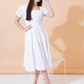 Women Self Design Cotton Fit and Flare Midi Dress