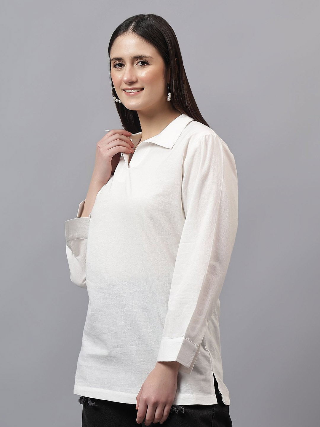 Cotton Shirt Shirt Collar Top