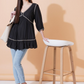 Women Embroidered Longline V-Neck Top