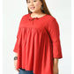 Red Tie-Up Neck Top
