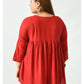 Red Tie-Up Neck Top