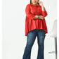 Red Tie-Up Neck Top