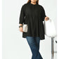 Black Mandarin Collar Shirt Style Top