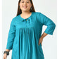 Teal Tie-Up Neck Top