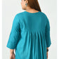 Teal Tie-Up Neck Top
