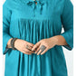 Teal Tie-Up Neck Top